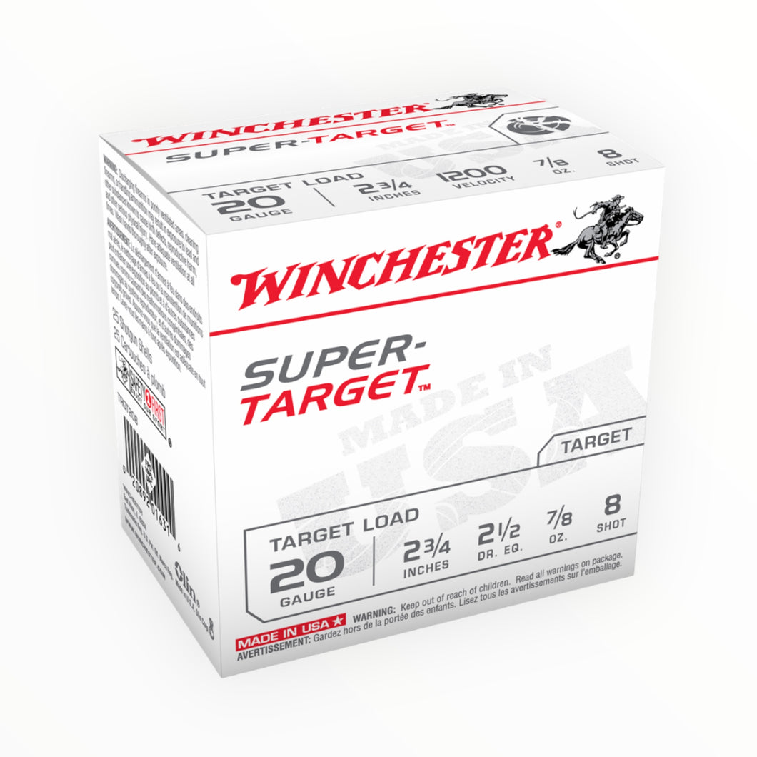 Winchester Super-Target Ammunition - 20 Gauge - 8 Shot - 25 Count